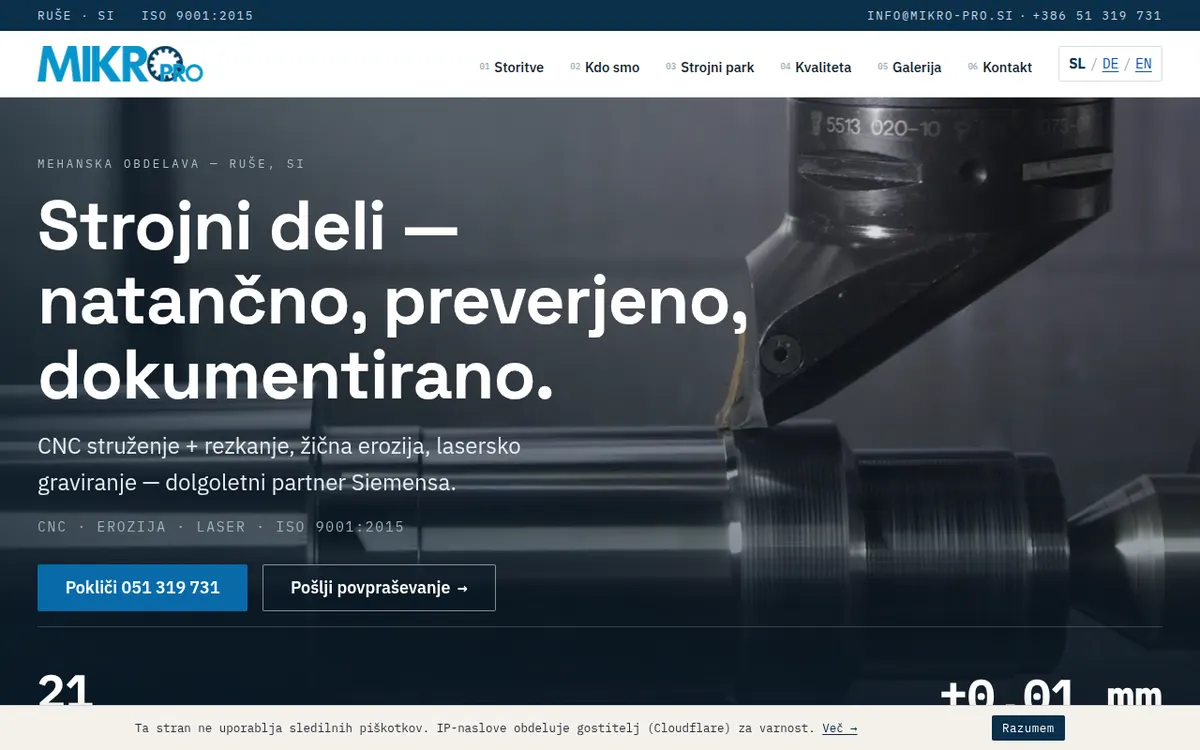 Posnetek strani Mikro-Pro